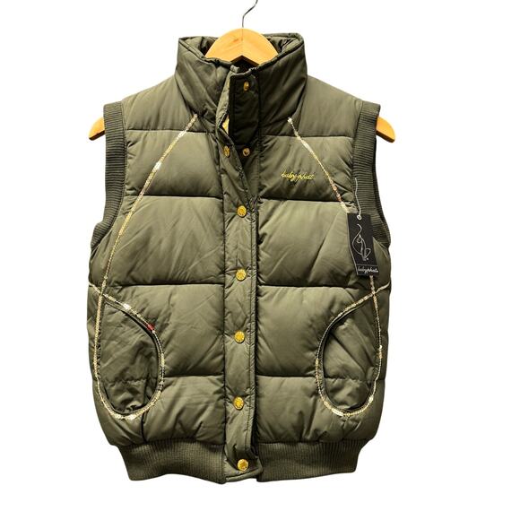 Baby Phat Jackets & Blazers - Vintage Baby Phat Jacket Puffer Vest Sequined Y2K Snap Up Womens Medium NOS NEW